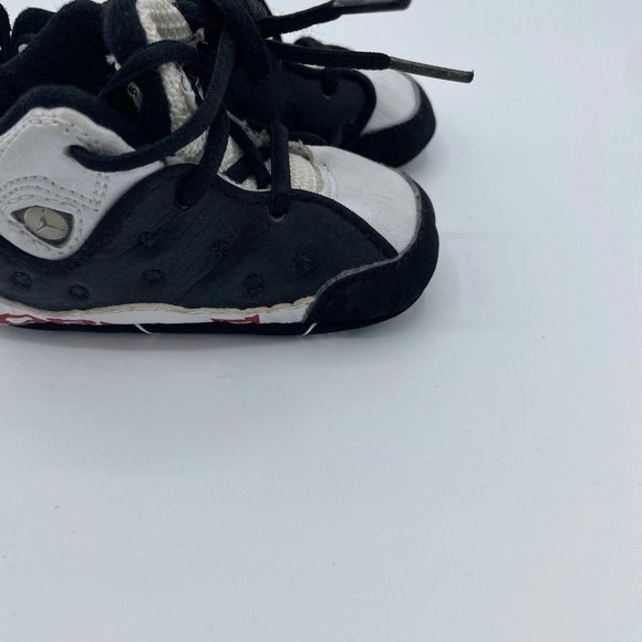 Baby TEAM JORDAN crib hightop laceup shoes in BLACK/WHITE Shoes Size 3C - VGUC - Picture 5 of 9